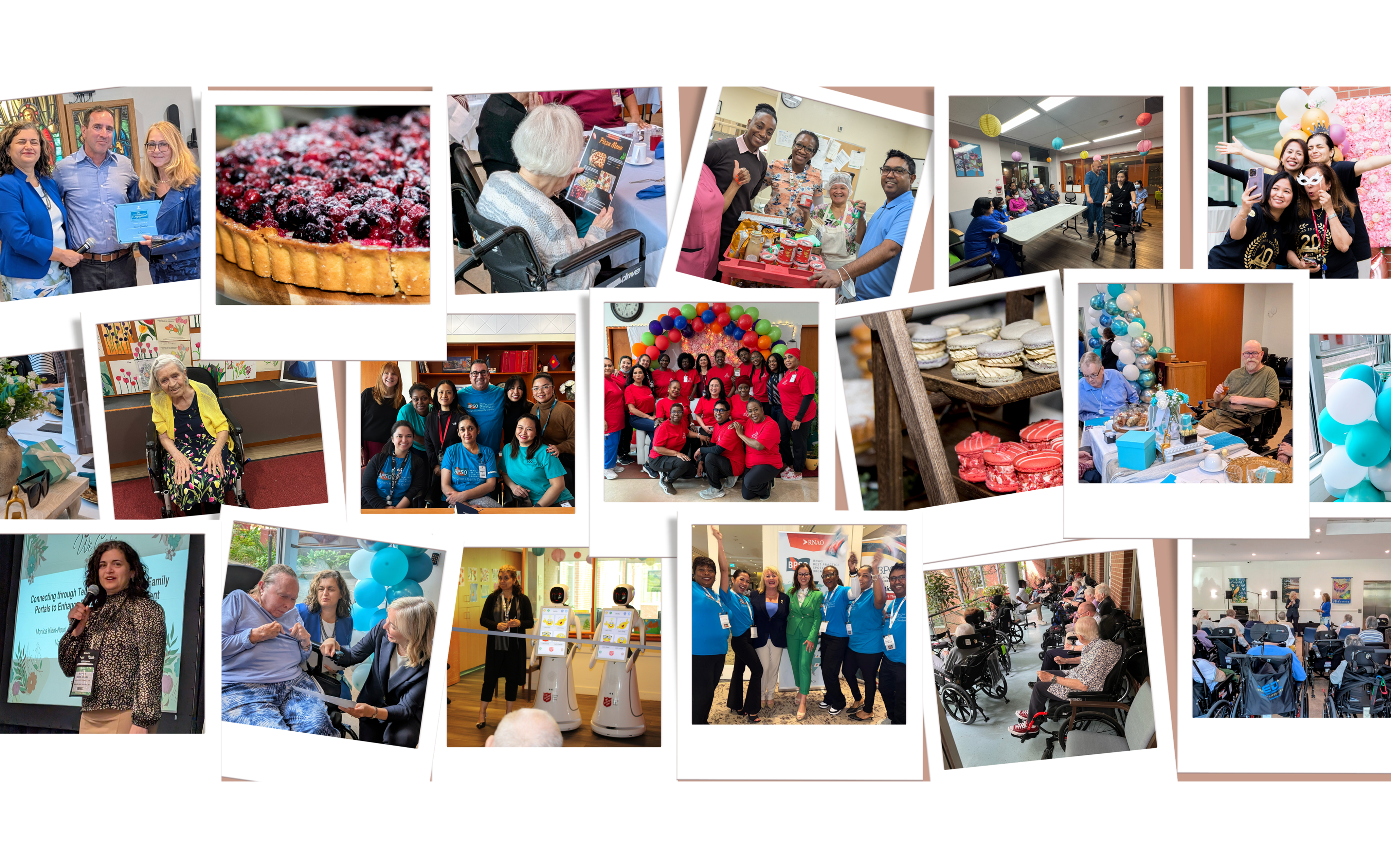 Photo collage highlighting residents, caregivers, events, and daily life at Isabel & Arthur Meighen Manor.